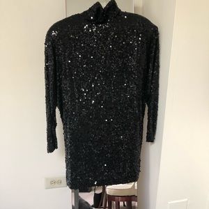 Ellen Tracy Couture long sequin turtleneck top